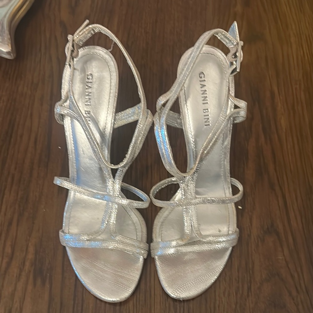Gianni Bini Metallic Silver Heels